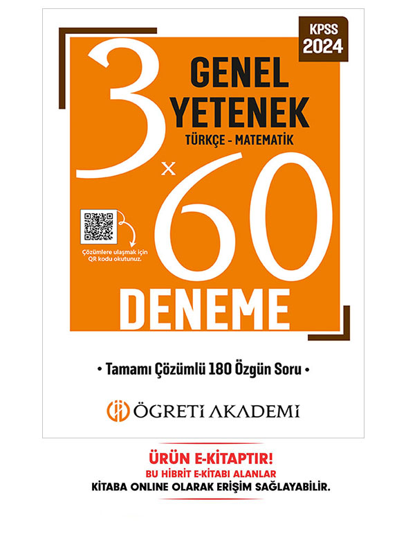 KPSS Genel Yetenek Genel Kültür 3x60 Deneme (Türkçe-Matematik) E-Kitap KPSS Genel Yetenek Genel Kültür 3x60 Deneme (Türkçe-Matematik) E-Kitap