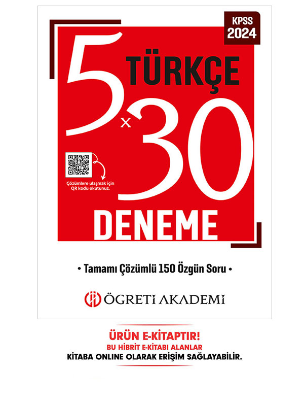 KPSS Genel Yetenek Genel Kültür 5x30 Türkçe Deneme E-Kitap KPSS Genel Yetenek Genel Kültür 5x30 Türkçe Deneme E-Kitap