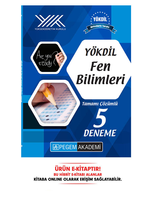YÖKDİL Fen Bilimleri Tamamı Çözümlü 5 Deneme E-Kitap