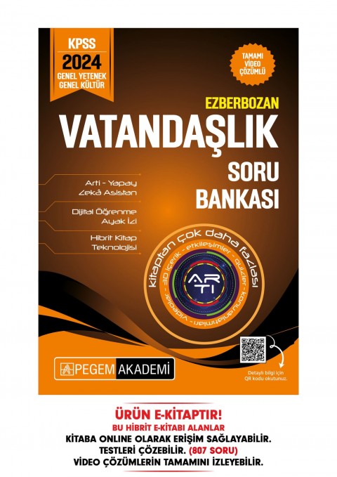 2024 Ezberbozan KPSS Genel Yetenek Genel Kültür Vatandaşlık Soru Bankası Hibrit E-Kitap