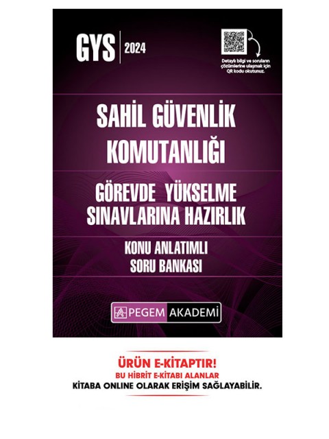 2024 GYS Sahil Güvenlik Komutanlığı Görevde Yükselme Konu Anlatımlı Soru Bankası E-Kitap
