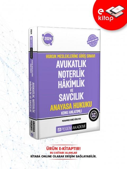 2024 Hukuk Mesleklerine Giriş Sınavı Avukatlık Noterlik Hakimlik ve Savcılık Anayasa Hukuku Konu Anlatımlı E-Kitap