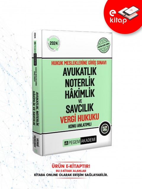 2024 Hukuk Mesleklerine Giriş Sınavı Avukatlık Noterlik Hakimlik ve Savcılık Vergi Hukuku Konu Anlatımlı E-Kitap