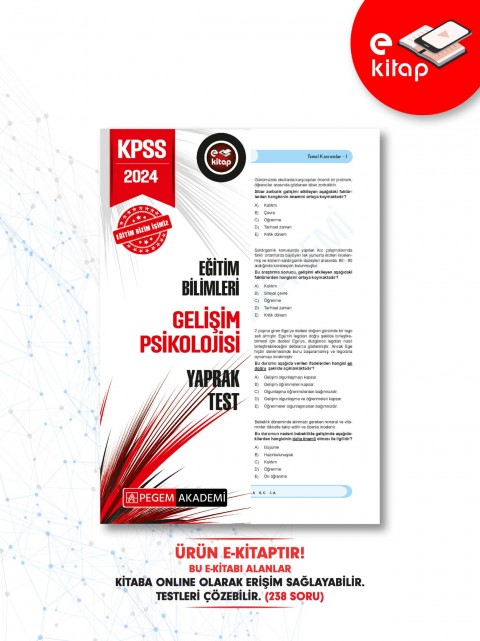 2024 KPSS Eğitim Bilimleri Gelişim Psikolojisi Yaprak Test E-Kitap