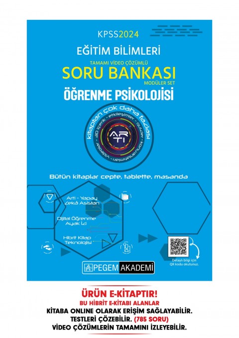 2024 KPSS Eğitim Bilimleri Öğrenme Psikolojisi Soru Bankası Hibrit E-Kitap