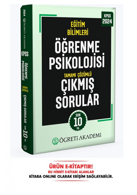 2024 KPSS Eğitim Bilimleri Öğrenme Psikolojisi Tamamı Çözümlü Çıkmış Sorular E-Kitap