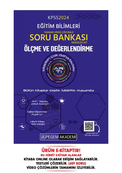 2024 KPSS Eğitim Bilimleri Ölçme ve Değerlendirme Soru Bankası Hibrit E-Kitap