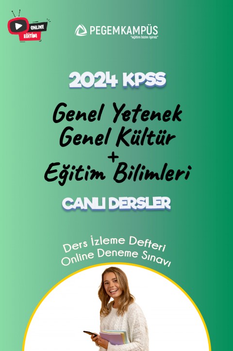 2024 KPSS Genel Yetenek Genel Kültür + 2024 KPSS Eğitim Bilimleri Canlı Dersler