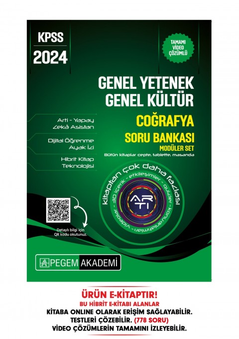 2024 KPSS Genel Yetenek Genel Kültür Coğrafya Soru Bankası Hibrit E-Kitap