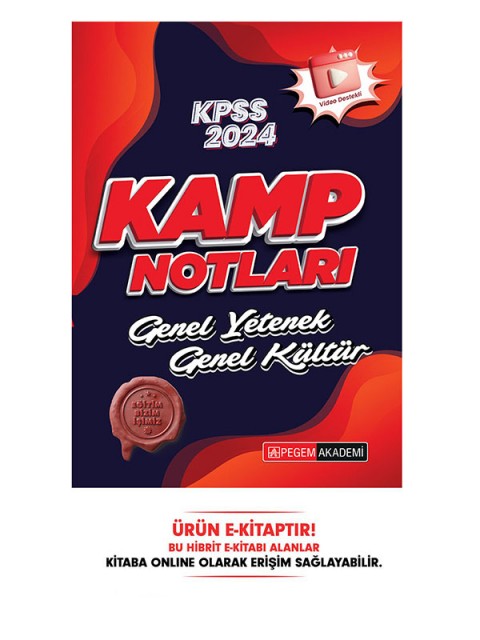 2024 KPSS Genel Yetenek Genel Kültür Kamp Notları Video Destekli E-Kitap