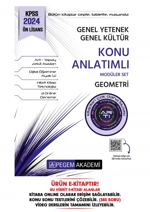 2024 KPSS Genel Yetenek Genel Kültür Ön Lisans Geometri Konu Anlatımlı Hibrit E-Kitap