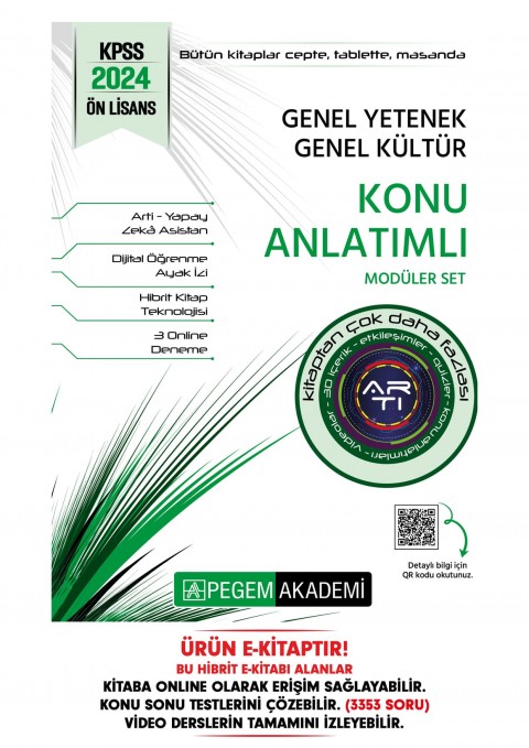 2024 KPSS Genel Yetenek Genel Kültür Ön Lisans Konu Anlatımlı Modüler Hibrit E-Kitap Seti