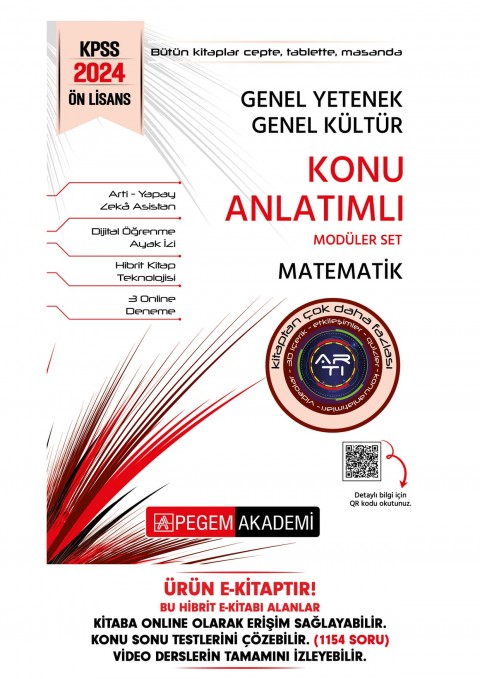 2024 KPSS Genel Yetenek Genel Kültür Ön Lisans Matematik Konu Anlatımlı Hibrit E-Kitap