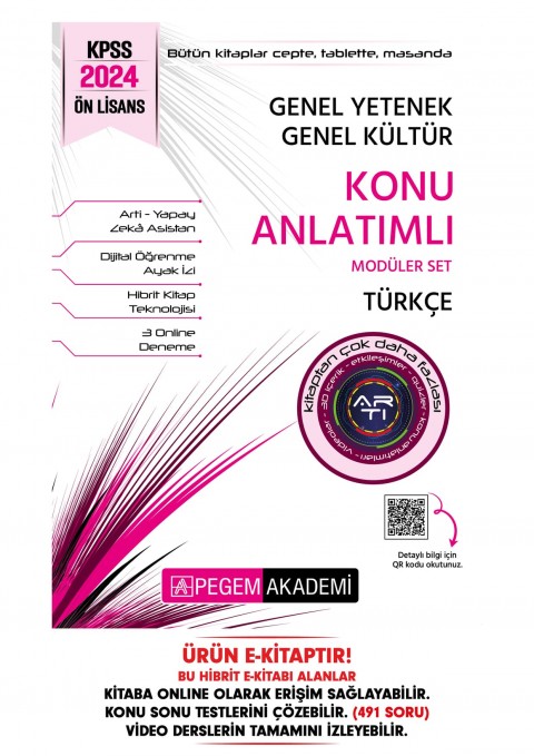 2024 KPSS Genel Yetenek Genel Kültür Ön Lisans Türkçe Konu Anlatımlı Hibrit E-Kitap