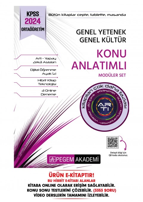 2024 KPSS Genel Yetenek Genel Kültür Ortaöğretim Konu Anlatımlı Modüler Hibrit E-Kitap Seti