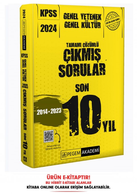 2024 KPSS Genel Yetenek Genel Kültür Tamamı Çözümlü Çıkmış Sorular Son 10 Yıl E-Kitap