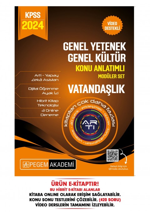 2024 KPSS Genel Yetenek Genel Kültür Vatandaşlık Konu Anlatımlı Hibrit E-Kitap