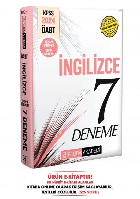 2024 KPSS ÖABT İngilizce Öğretmenliği Tamamı Çözümlü 7 Deneme E-Kitap