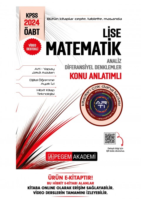 2024 KPSS ÖABT Lise Matematik Öğretmenliği Analiz - Diferansiyel Denklemler Konu Anlatımlı Hibrit E-