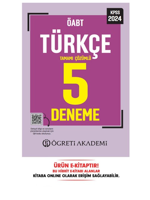 2024 ÖABT Türkçe Öğretmenliği 5 Deneme E-Kitap