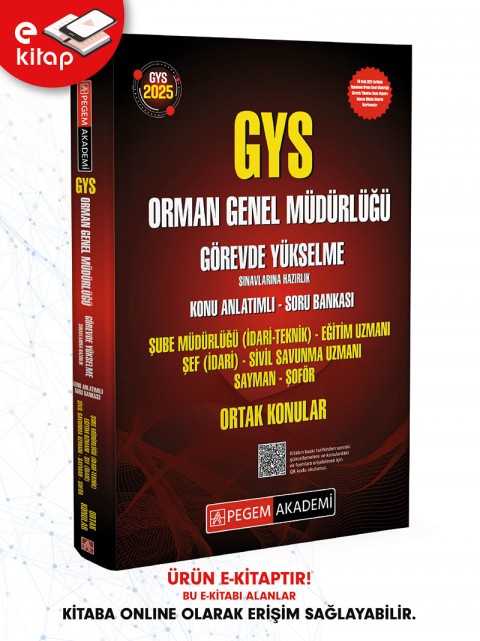 2025 GYS Orman Genel Müdürlüğü Görevde Yükselme Sınavlarına Hazırlık Konu Anlatımlı Soru Bankası E-Kitap - ORTAK KONULAR