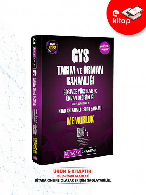 2025 GYS Tarım ve Orman Bakanlığı Görevde Yükselme Sınavlarına Hazırlık Konu Anlatımlı Soru Bankası E-Kitap - MEMURLUK