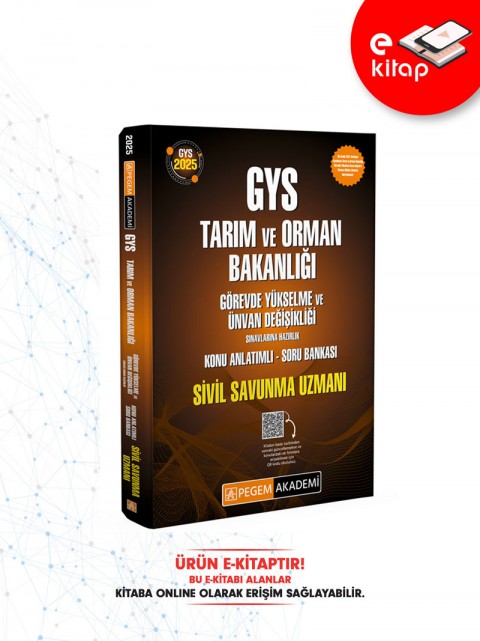 2025 GYS Tarım ve Orman Bakanlığı Görevde Yükselme Sınavlarına Hazırlık Konu Anlatımlı Soru Bankası E-Kitap - SİVİL SAVUNMA UZMANI
