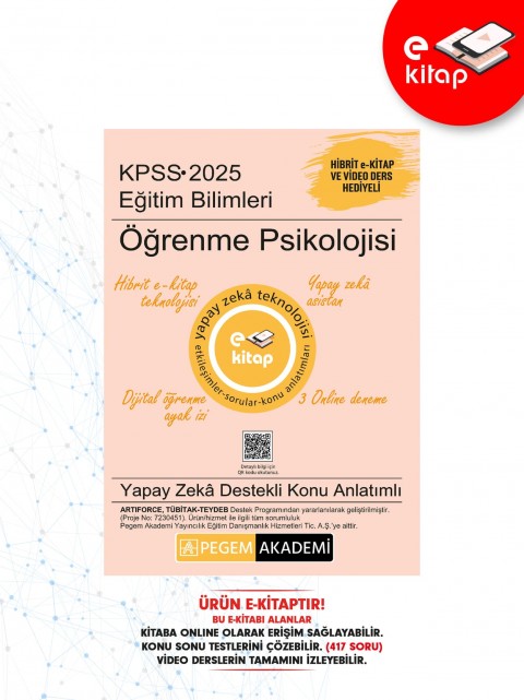 2025 KPSS Eğitim Bilimleri Öğrenme Psikolojisi Konu Anlatımlı E-Kitap