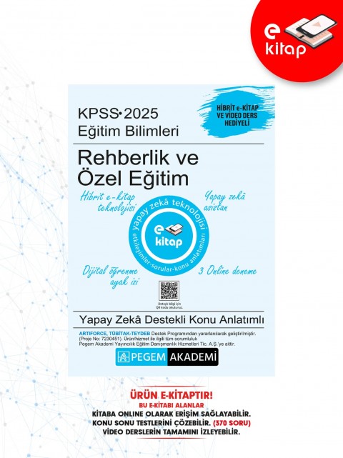 2025 KPSS Eğitim Bilimleri Rehberlik ve Özel Eğitim Konu Anlatımlı E-Kitap