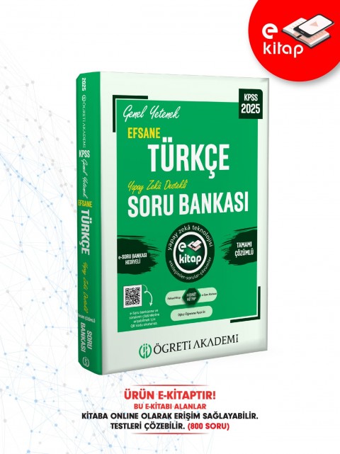 2025 KPSS Genel Yetenek Efsane Türkçe Tamamı Çözümlü E-Soru Bankası