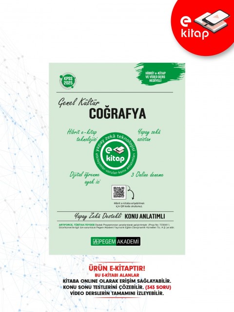 2025 KPSS Genel Yetenek Genel Kültür Coğrafya Konu Anlatımlı E-Kitap
