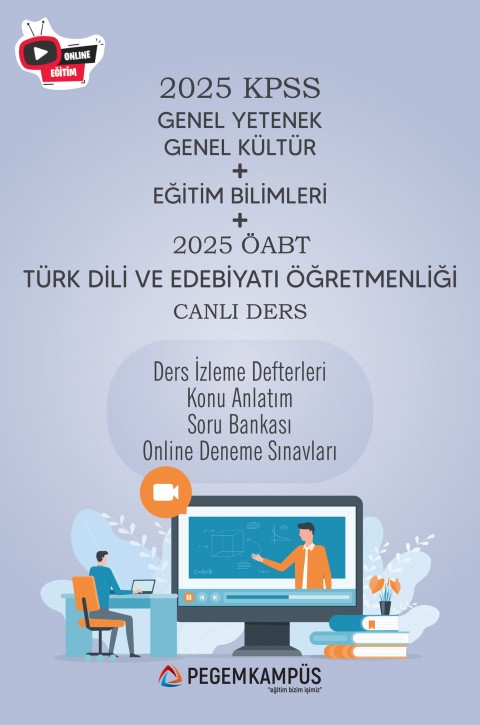 2025 KPSS Genel Yetenek Genel Kültür + Eğitim Bilimleri + ÖABT Türk Dili ve Edebiyatı Öğretmenliği Canlı Dersler + Ders İzleme Defteri + Konu Anlatım + Soru Bankası