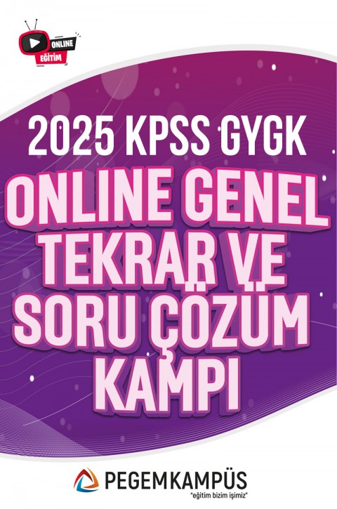 2025 KPSS Genel Yetenek Genel Kültür Online Genel Tekrar ve Soru Çözüm Kampı