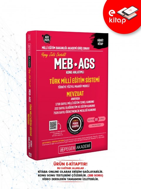 2025 MEB-AGS Konu Anlatımlı E-Kitap Türk Milli Eğitim Sistemi-Mevzuat