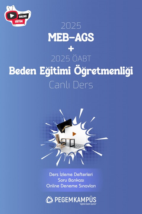 2025 MEB-AGS + ÖABT Beden Eğitimi Öğretmenliği Canlı Dersler + Ders İzleme Defteri + Soru Bankası