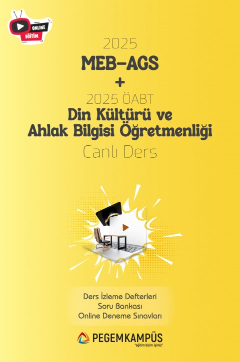 2025 MEB-AGS + ÖABT Din Kültürü ve Ahlak Bilgisi Öğretmenliği Canlı Dersler + Ders İzleme Defteri + Soru Bankası