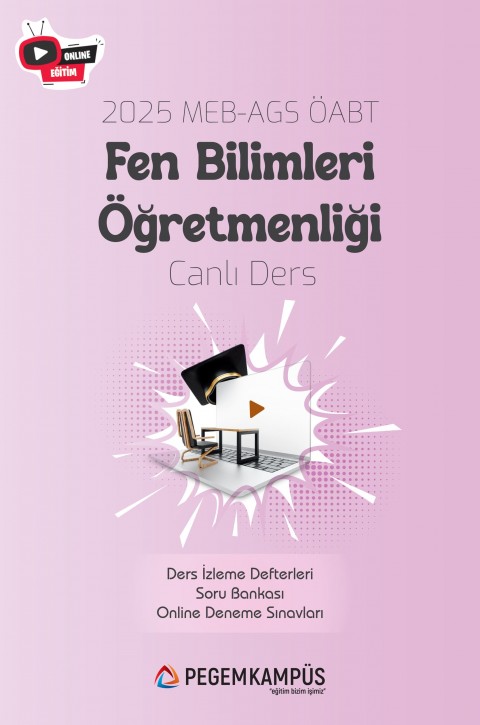 2025 MEB-AGS ÖABT Fen Bilimleri Öğretmenliği Canlı Ders + Ders İzleme Defteri + Soru Bankası
