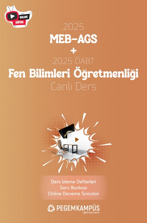 2025 MEB-AGS + ÖABT Fen Bilimleri Öğretmenliği Canlı Dersler + Ders İzleme Defteri + Soru Bankası