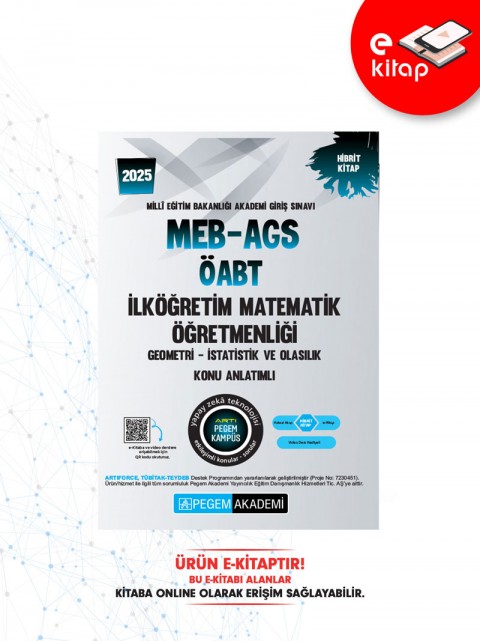 2025 MEB-AGS ÖABT İlköğretim Matematik Öğretmenliği Geometri-İstatistik ve Olasılık Konu Anlatımlı E-Kitap