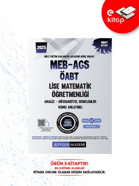 2025 MEB-AGS ÖABT Lise Matematik Öğretmenliği Analiz Konu Anlatımlı E-Kitap