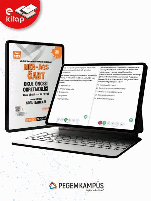 2025 MEB-AGS-ÖABT Okul Öncesi Öğretmenliği Alan Bilgisi - Alan Eğitimi Tamamı Çözümlü E-Soru Bankası