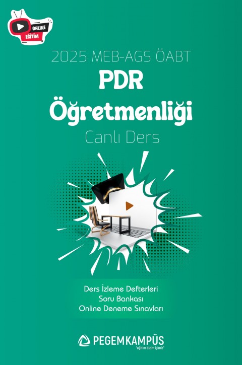 2025 MEB-AGS ÖABT PDR Öğretmenliği Canlı Ders + Ders İzleme Defteri + Soru Bankası