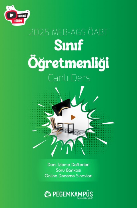 2025 MEB-AGS ÖABT Sınıf Öğretmenliği Canlı Ders + Ders İzleme Defteri + Soru Bankası