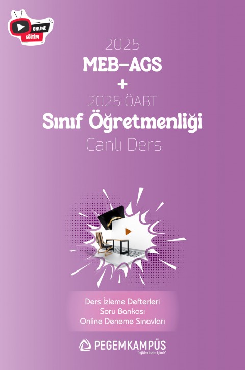 2025 MEB-AGS + ÖABT Sınıf Öğretmenliği Canlı Dersler + Ders İzleme Defteri + Soru Bankası