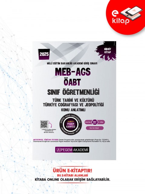 2025 MEB-AGS ÖABT Sınıf Öğretmenliği Türk Tarihi ve Kültürü, Türkiye Coğrafyası ve Jeopolitiği Konu Anlatımlı E-Kitap