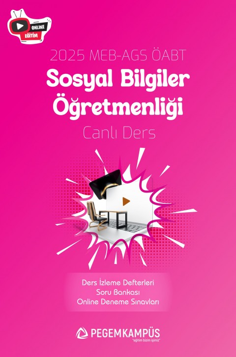 2025 MEB-AGS ÖABT Sosyal Bilgiler Öğretmenliği Canlı Ders + Ders İzleme Defteri + Soru Bankası