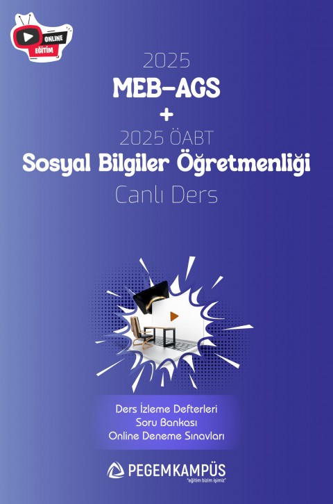 2025 MEB-AGS + ÖABT Sosyal Bilgiler Öğretmenliği Canlı Dersler + Ders İzleme Defteri + Soru Bankası