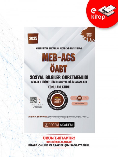 2025 MEB-AGS ÖABT Sosyal Bilgiler Öğretmenliği Siyaset Bilimi - Diğer Sosyal Bilim Dalları Konu Anlatımlı E-Kitap