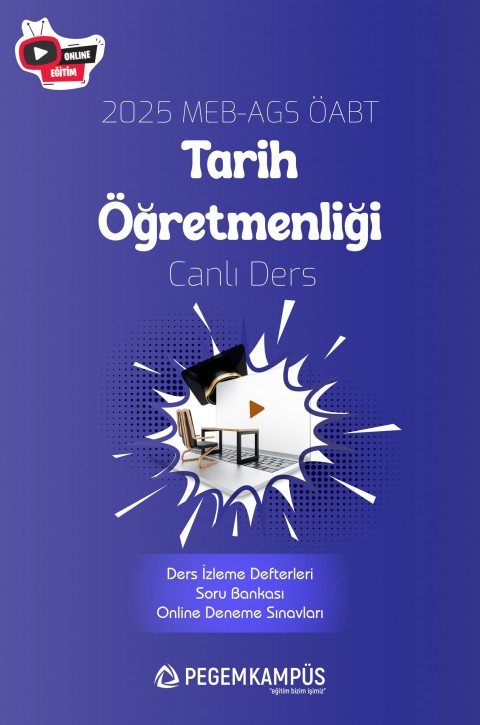 2025 MEB-AGS ÖABT Tarih Öğretmenliği Canlı Ders + Ders İzleme Defteri + Soru Bankası