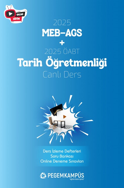 2025 MEB-AGS + ÖABT Tarih Öğretmenliği Canlı Dersler + Ders İzleme Defteri + Soru Bankası